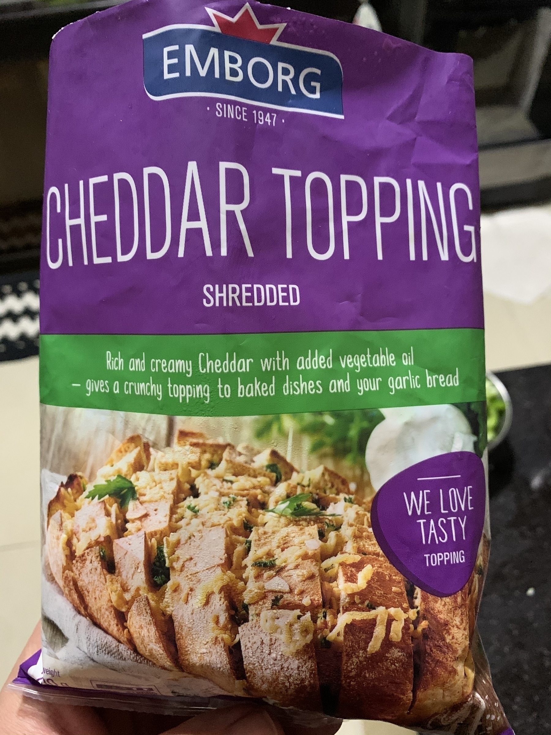 Cheddar topping for our pizzas
